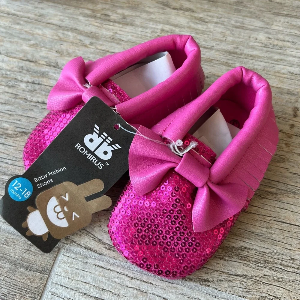 Hot pink sequin moccasin